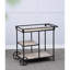 3 Chariots-bar 32,3 x 15,7 x 26,8 po avec base en métal noir et trois tablettes élégantes, cadre offrant de nombreuses options de rangement