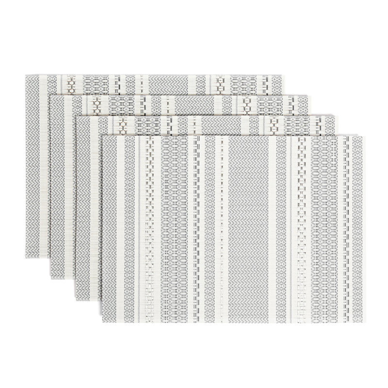 over&back Reversible Woven Placemats, Grey