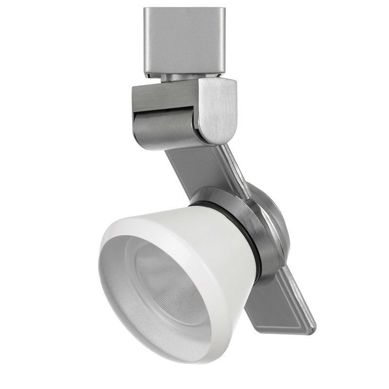Tête de luminaire de rail del, Blanc, Acier brossé