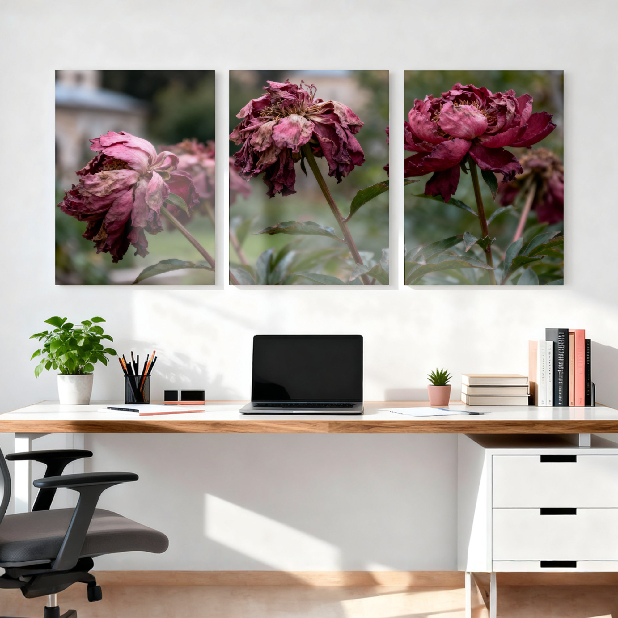 Winston Porter Faded Peony Flowers Canvas Wrapped Wall Art Oil Painting ...