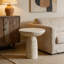 57.5x57.5cm Side Table Pedestal Sofa Table Stone-effect  Coffee Table