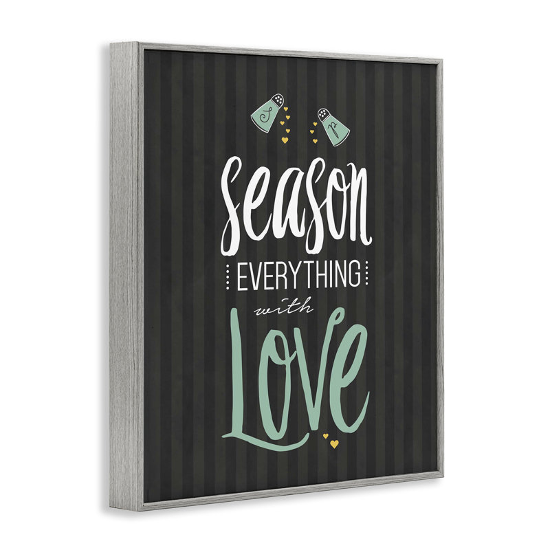 Saison avec amour, giclée noire encadrée, design par lettré et doublé, Estampe numérique Farmhouse, H 20 po x l 16 po