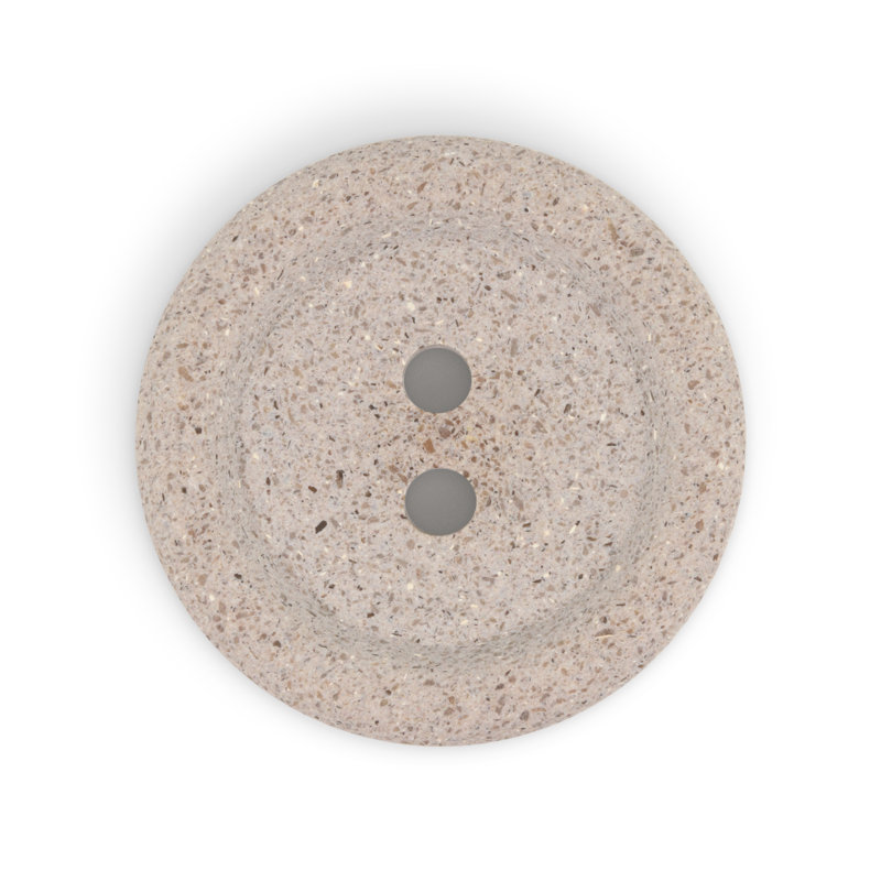 Bouton rond en macadamia recyclé Dritz, 34 mm, beige chameau, 3 boutons