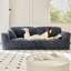 Canapé modulaire en chenille bleue-154096929-154096991