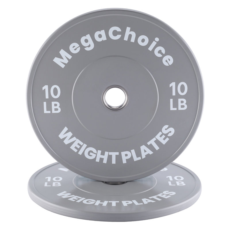 Plaques de poids de pare-chocs en caoutchouc de 2 pouces avec code de couleur, 10 à 55 lb simple / paire / ensemble d'options, plaques à haltères silencieuses absorbant les chocs pour la musculation à domicile et l'entraînement en force