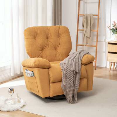 Fauteuil inclinable électrique pivotant de qualité supérieure, fauteuil de chambre de bébé rembourré rembourré avec soutien de tête en molleton doux et poche latérale