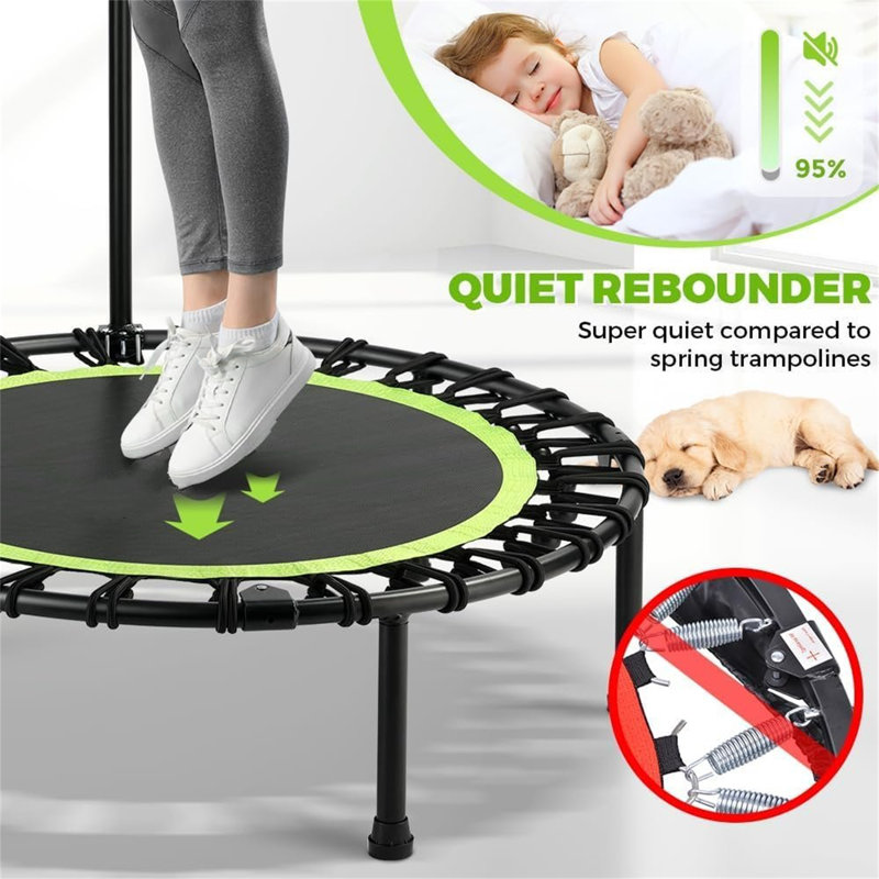 Wekli ft Round Fitness Trampoline with Handlebar