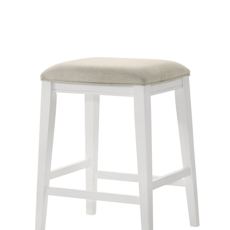 Tabouret 17 "à hauteur de comptoir blanc avec siège rembourré