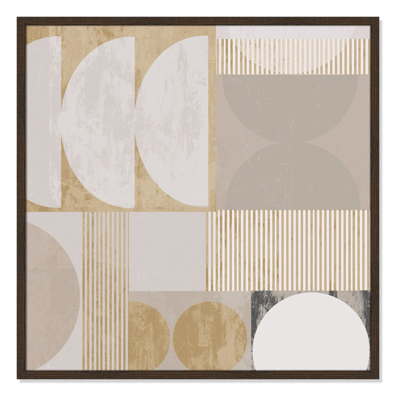 «Golden Balance II» par Casa Fine Arts, Grain de bois noyer, L 32 po x H 32 po, Impression encadrée