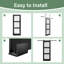 Panneau de porte pré-assemblé, porte de grange coulissante en verre trempé givré en bois massif avec finition noire-131430502-131430503
