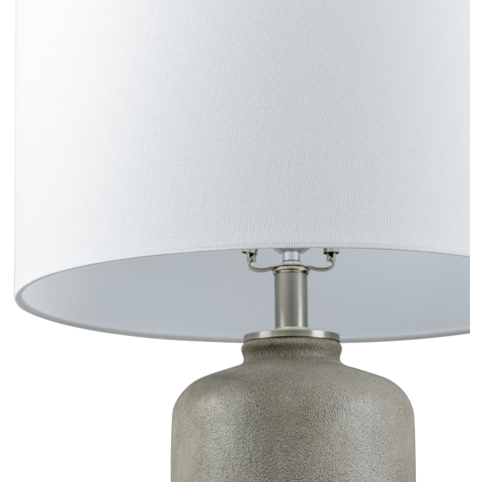 Patrick Ceramic Table Lamp, White, Gray
