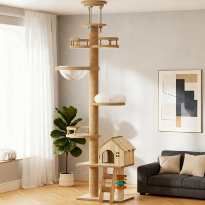 Condos et arbres à chat réglables en bois, conception moderne pour la maison