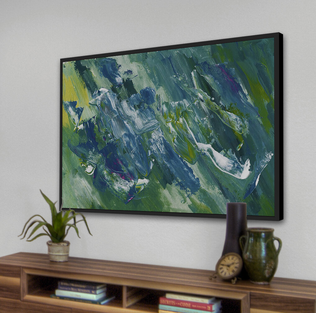 Brayden Studio Abstract Floater Framed Acrylic Painting Print on Canvas ...