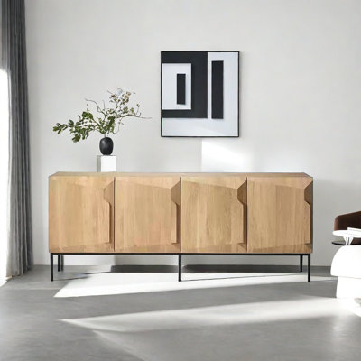 Simplicity Retro Solid Wood Sideboard Cabinet