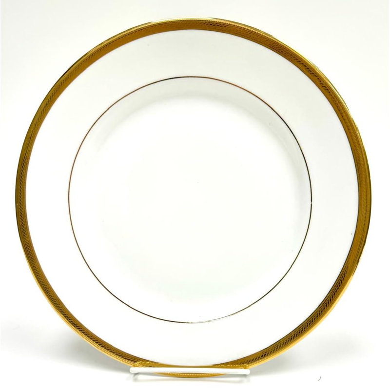 Ensemble de 4 assiettes décoratives avec bordure à motif doré 10,75 po Victoria Bella