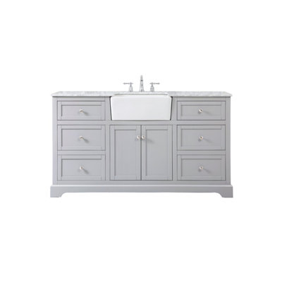 Pardue 60'' Single Bathroom Vanity with Marble Top