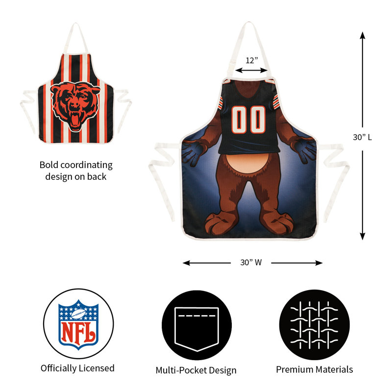 NFL Double Side Grilling Apron, Chicago Bears