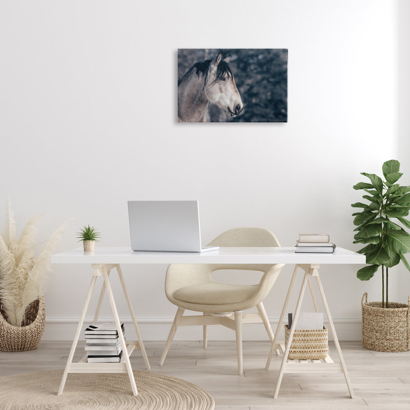 «Intense Gaze Stallion», art mural sur toile par Nathan Larson, H 16 po x l 24 po