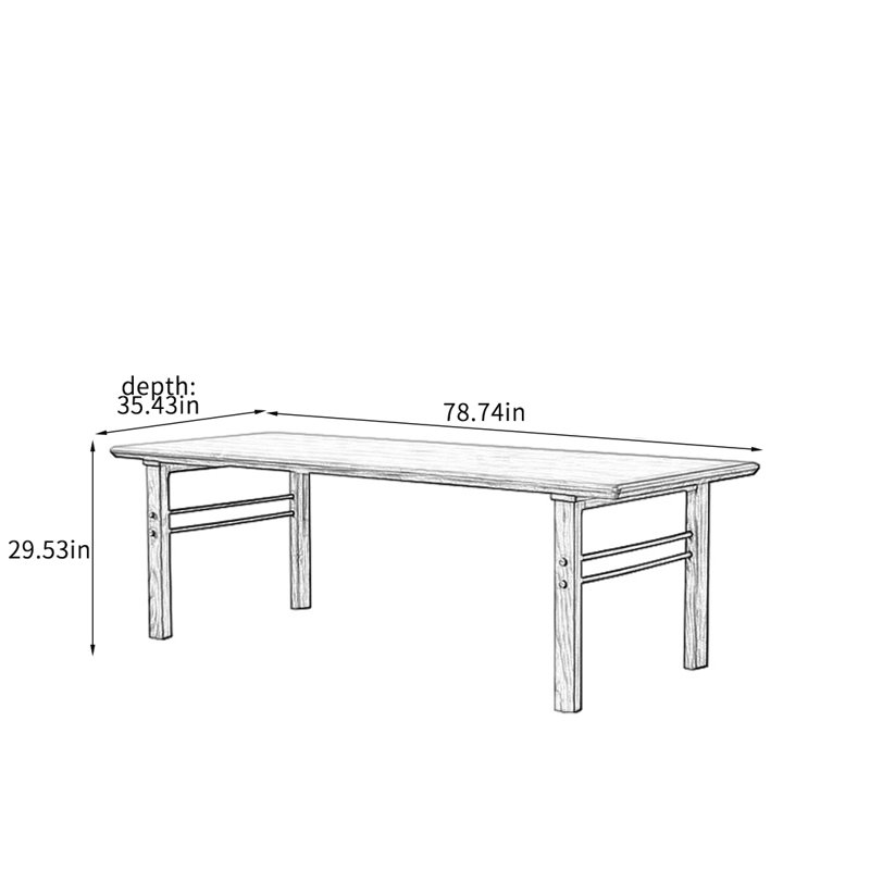 Table en noyer noir: solide, spacieuse et élégante., H 29,53 po x L 78,74 po x l 35,43 po