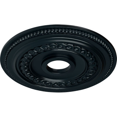Endurathane Oldham Ceiling Medallion, 18"OD x 3 3/8"ID x 7/8"P (Fits Canopies up to 8 5/8"), Hand-Painted Night Shade Finish
