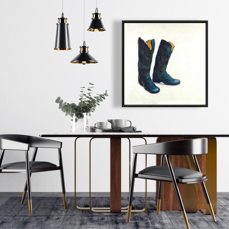 " Leather Cowboy Boots ", 24" H x 24" W