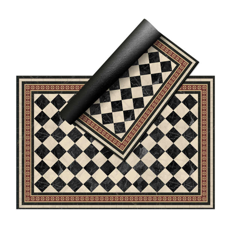 Bethsy Vinyl Machine Printed Area Rug, Rectangle 2'2" x 8'2.4"