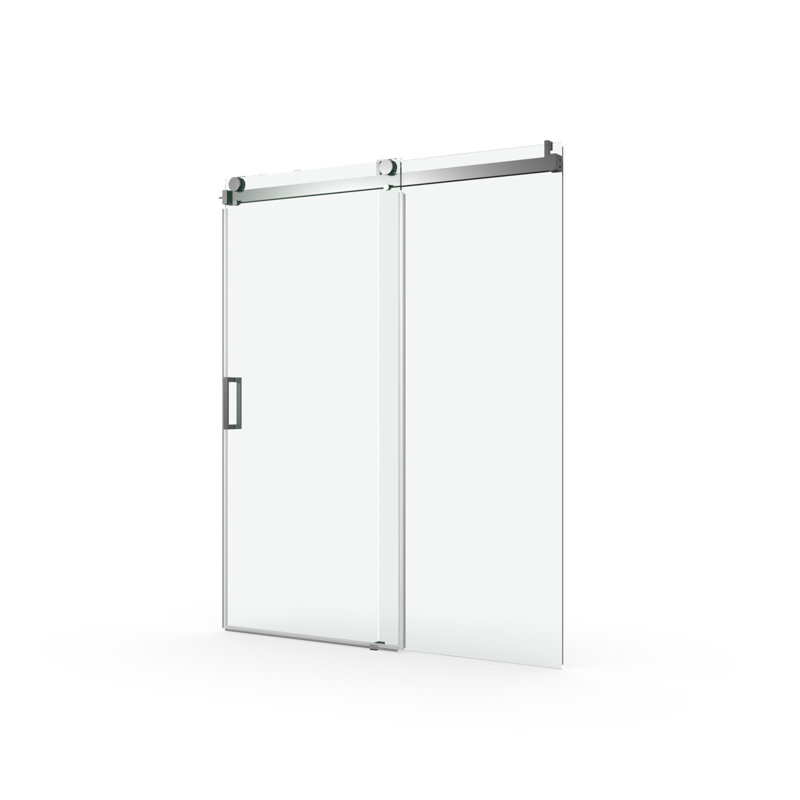 Porte de H 76 po, l 60 po, verre trempé de 1/4 po, noir mat, conception élégante, douche de 55 à 60 po x 76 po, fabrication