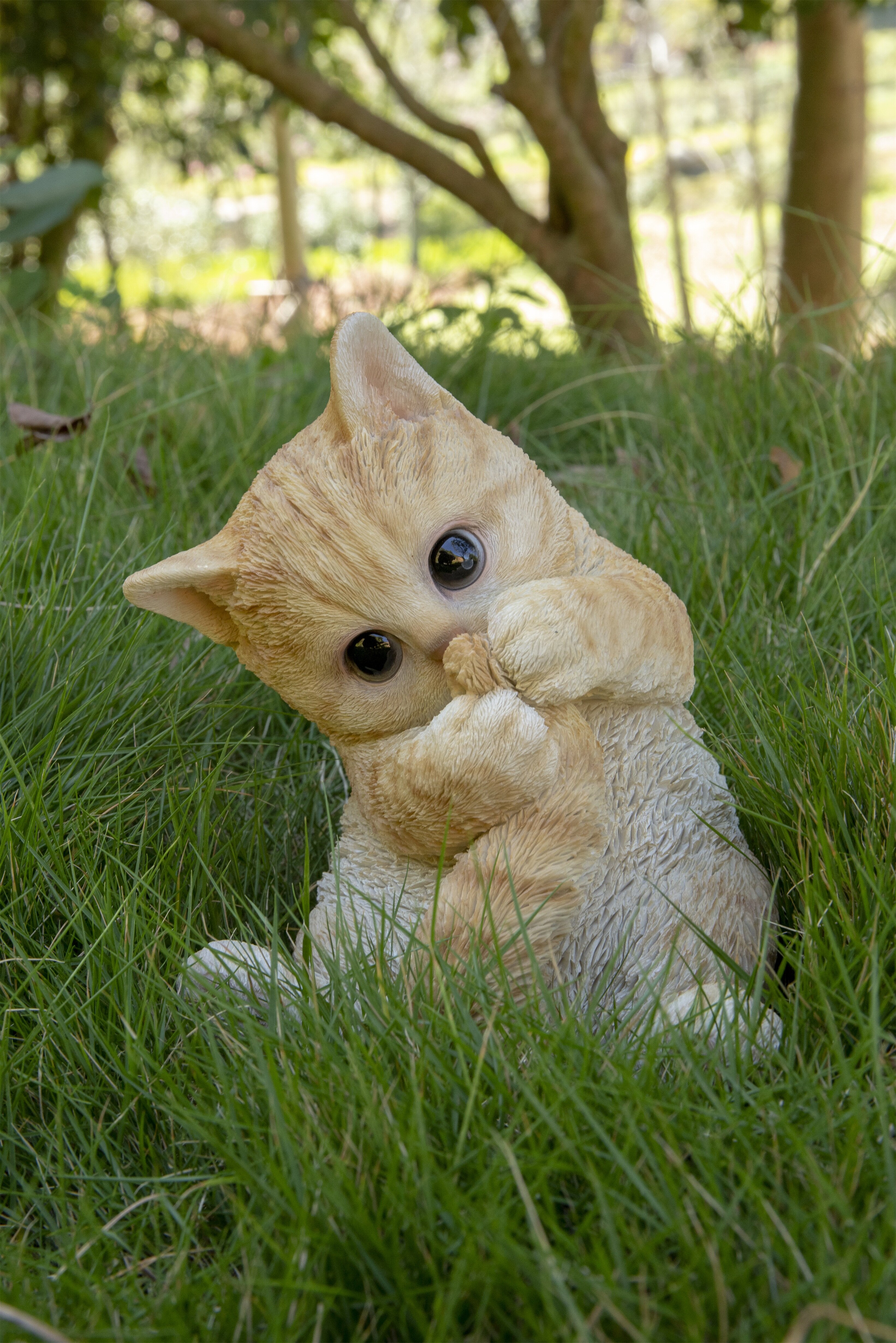 Hi-Line Gift Orange Tabby Kitten Sitting Statue