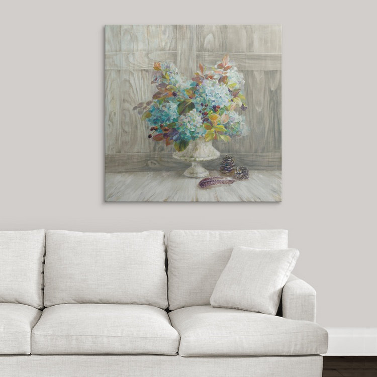 «Heldana Rustic Florals», impression Danhui Nai, H 35 po x l 35 po x P 1,5 po, Toile
