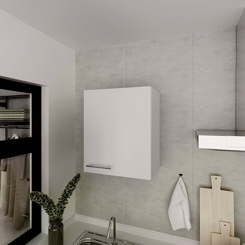 Armoire murale Dennard, cuisine, Blanc