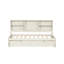 Structure de lit simple blanc crème avec rangement latéral, tiroirs et douille-1034151257