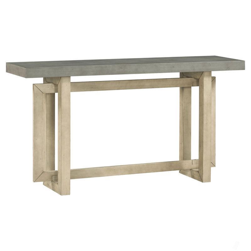 59.2'' Painted Entryway Table With Pine Veneer,Unique Triple Rectangle Design Console Table With Thick Pine Wood Legs,Extra Long Sofa Table Versatile For Hallway, Living Room,Kitchen