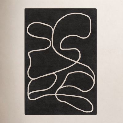 Jason Wu Hand-Woven Black Abstract Rug