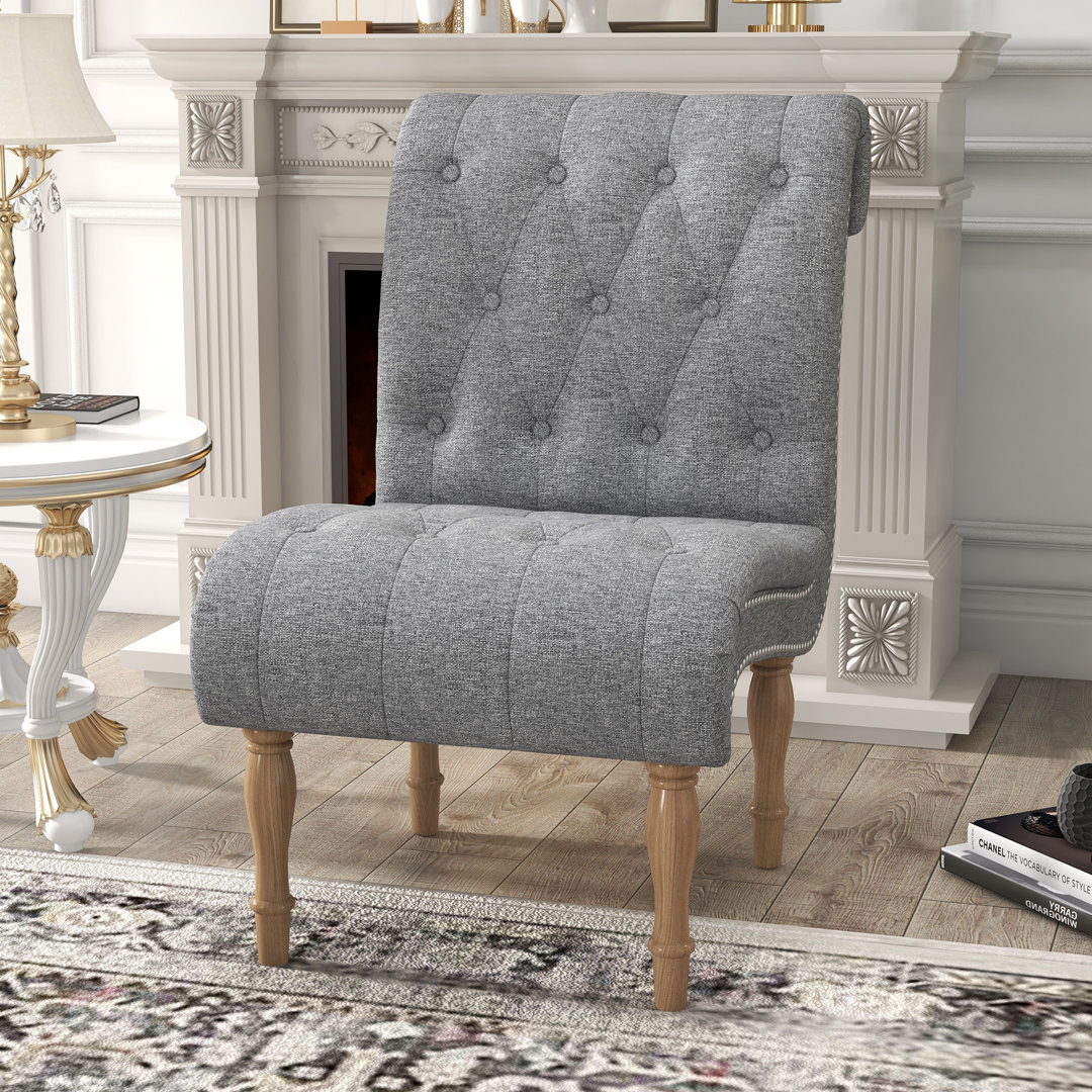 Chesterbrook 24.02'' Wide Button Tufted Slipper Chair for Living Room Bedroom Funiture Ophelia & Co. 