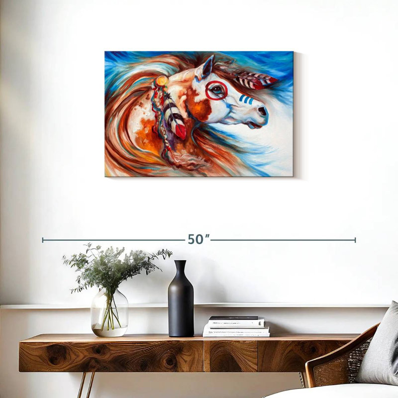 Brampt Wind Of Thunder Indian War Horse, 20" H x 30" W