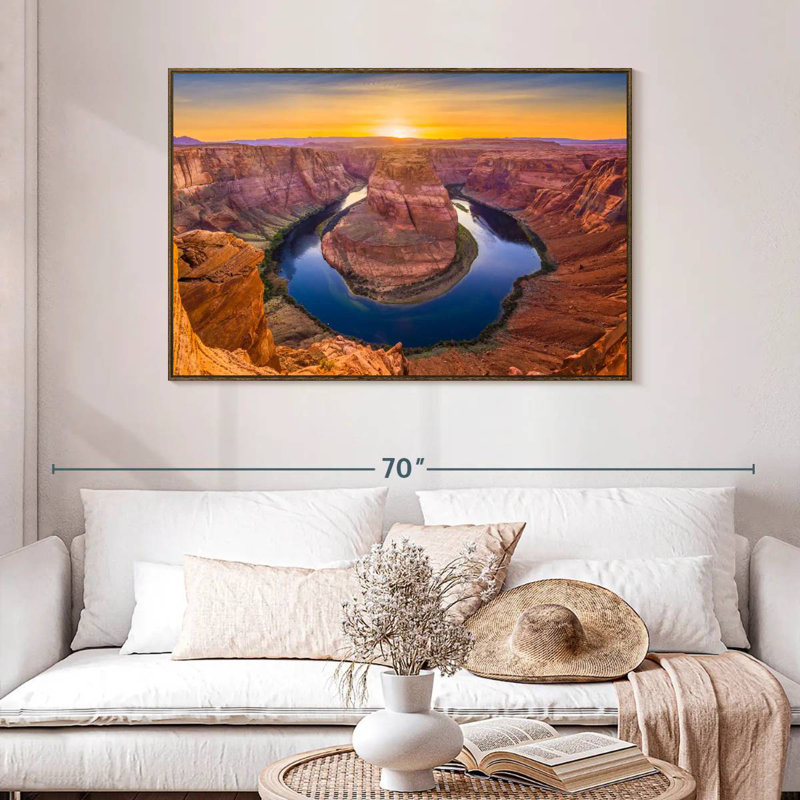 Overlooking Horseshoe Bend, 46" X 31", Floating Frame Walnut