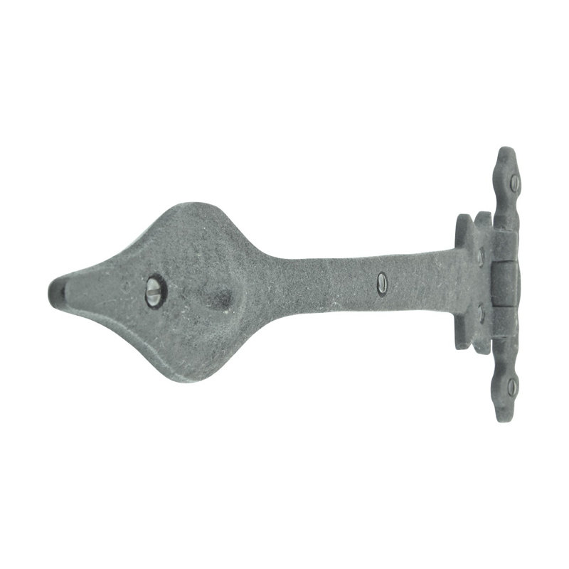Black Wrought Iron Spear Tip Strap Hinges Pack of 4