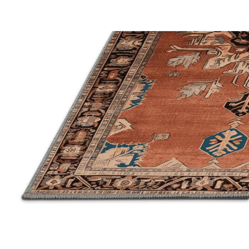 Tapis brun lavable à la machine, Rectangle 6 pi x 9 pi