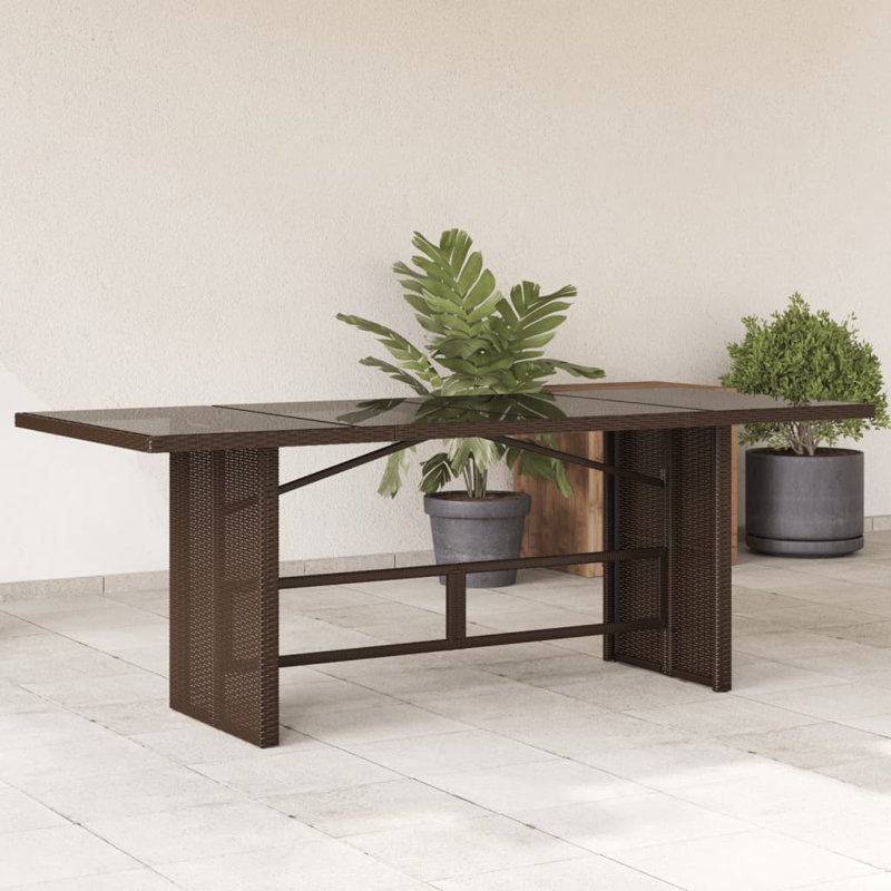 Rectangular 190cm L Outdoor, Brown