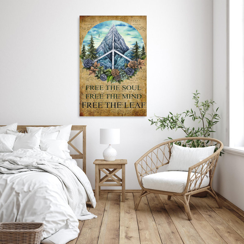 «Khye Peace Sign Free The Soul Free The Mind On», impression sur toile, H 36 po x l 24 po x P 1,25 po