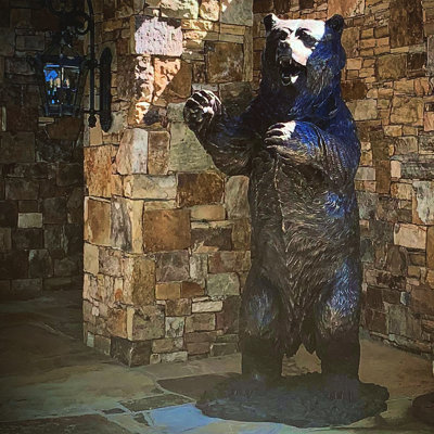 Sculpture bronze bronze grizzly debout