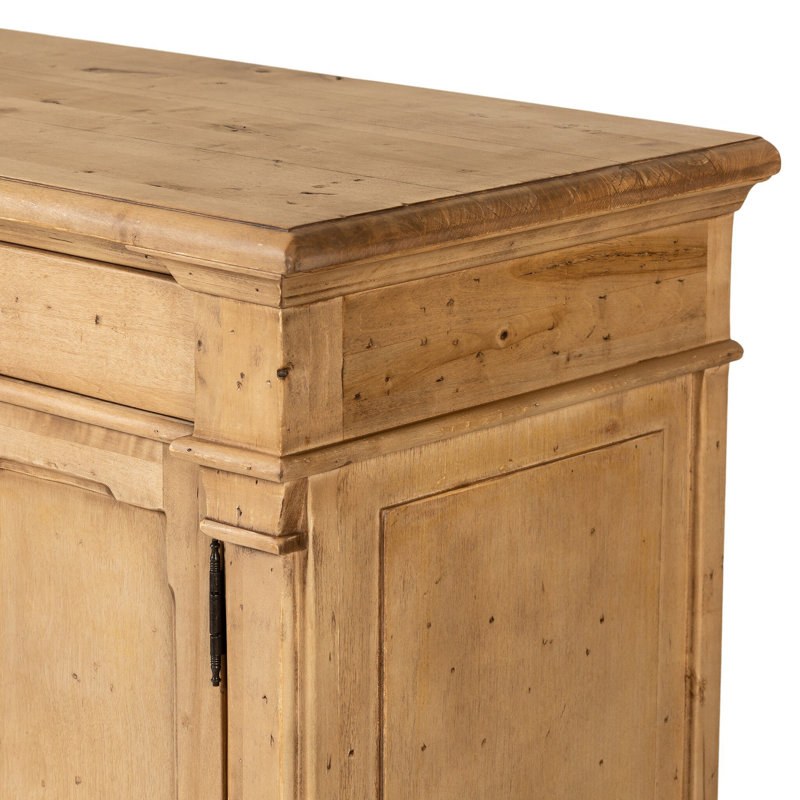 Marjorie 4 Door Sideboard-Distressed Black, Bleached Birch