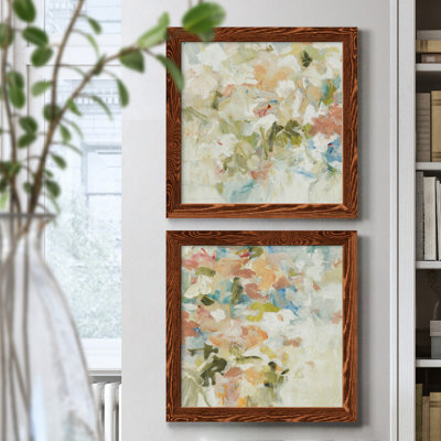 Floral Blush I - ensemble de 2 reproductions d'art sur toiles