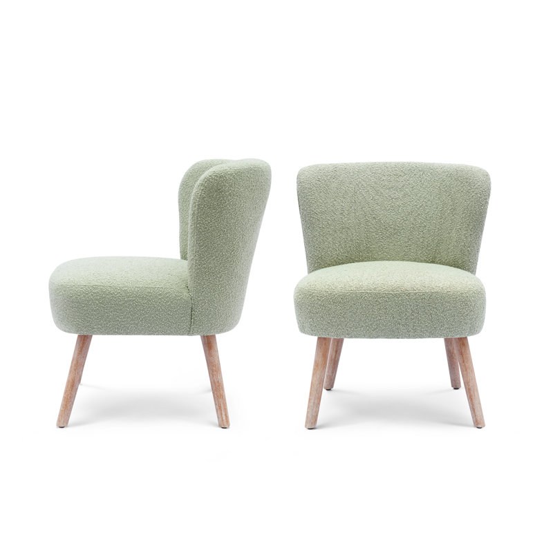 Fauteuil de chambre rembourré Breann, Mélange de polyester sauge du désert