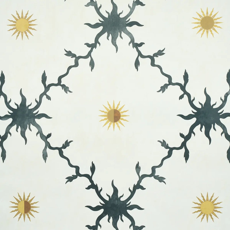 Papier peint à motif de treillis Palladio, Noir