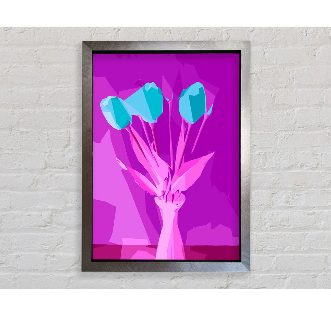 Gerahmtes Wandbild Pop Art Tulips