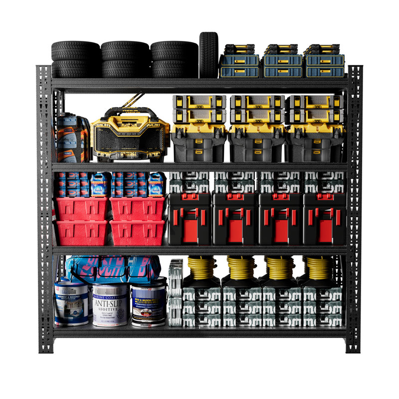 Étagère de rangement industrielle robuste en acier inoxydable H 75 po x l 79 po, capacité de 4000 lb