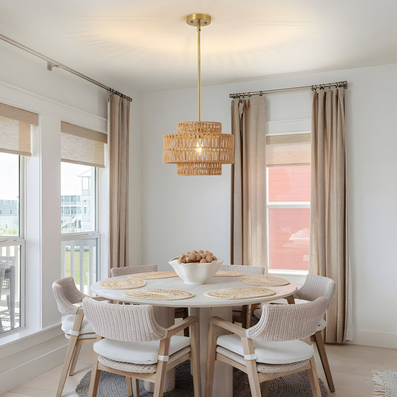 Rattan Chandelier Light Fixture