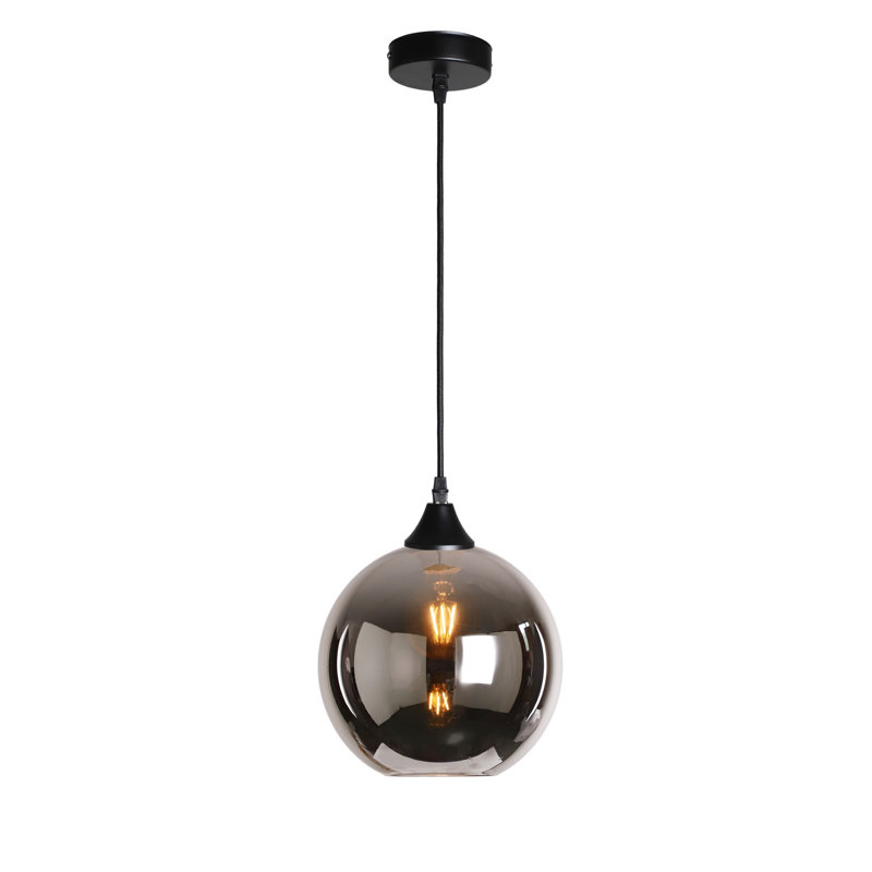 Aeva-Louise 1 - Light Globe Pendant, Silver, Black