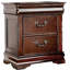 Table de chevet de style traditionnel en cerisier 1 pièce avec table de chevet dissimulée 2 tiroirs